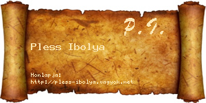 Pless Ibolya névjegykártya