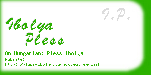 ibolya pless business card